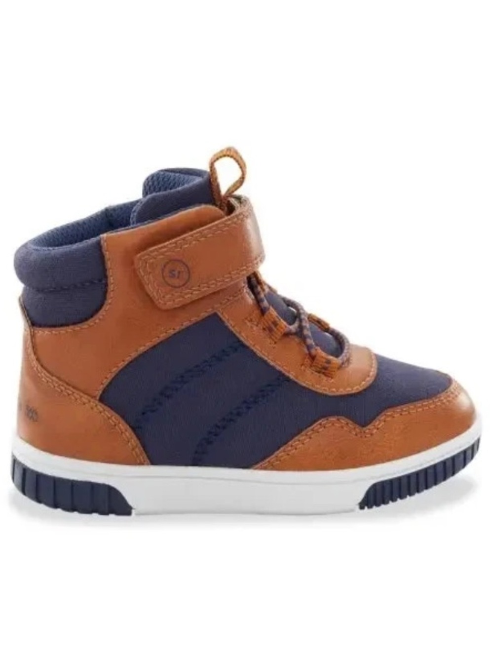 Kids Navy and Tan High-Top Sneakers